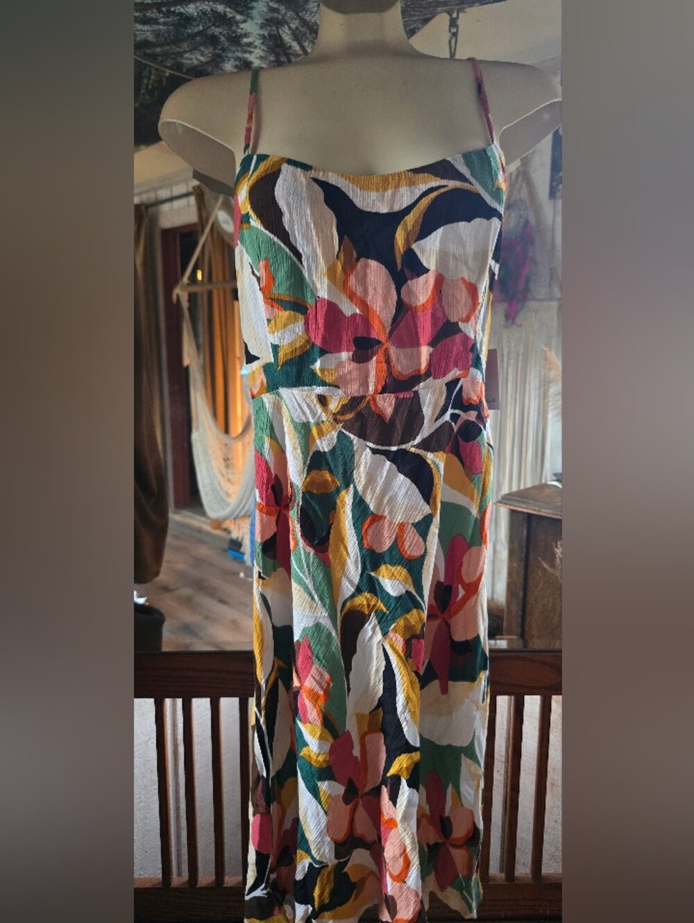 O'Neill Candice Abstract Tropical Floral Woven Maxi Dress - Size